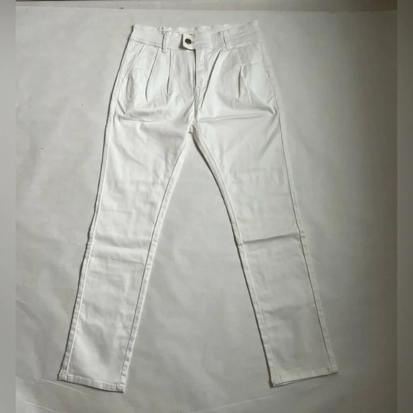 Sofie Schnoor Pants Straight Legs Trousers White Cotton Tapered Chino Size Small - Picture 1 of 7